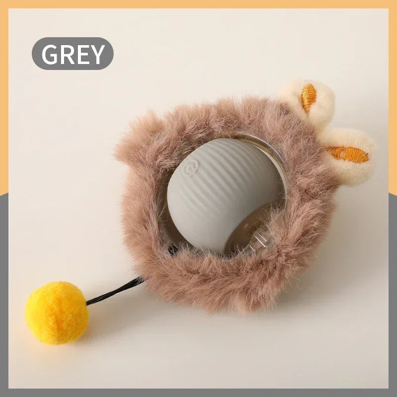 Smart Rolling Cat Ball – Rechargeable Interactive Pet Toy with Faux Tail & Motion Sensor