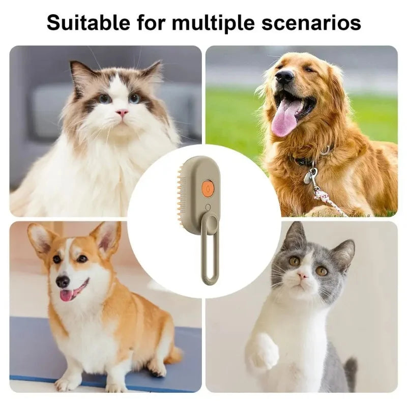 3-in-1 Cat Steam Grooming Comb – Spray, Massage & Hair Removal Tool
