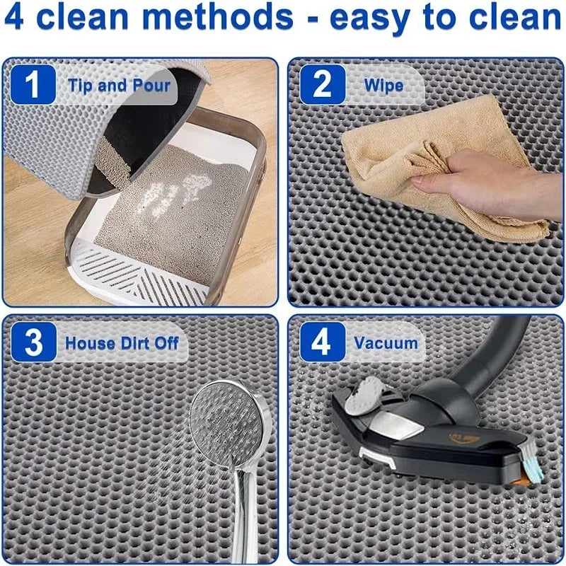 Waterproof Double-Layer Cat Litter Mat – Non-Slip, Washable EVA Clean Pad for Cats
