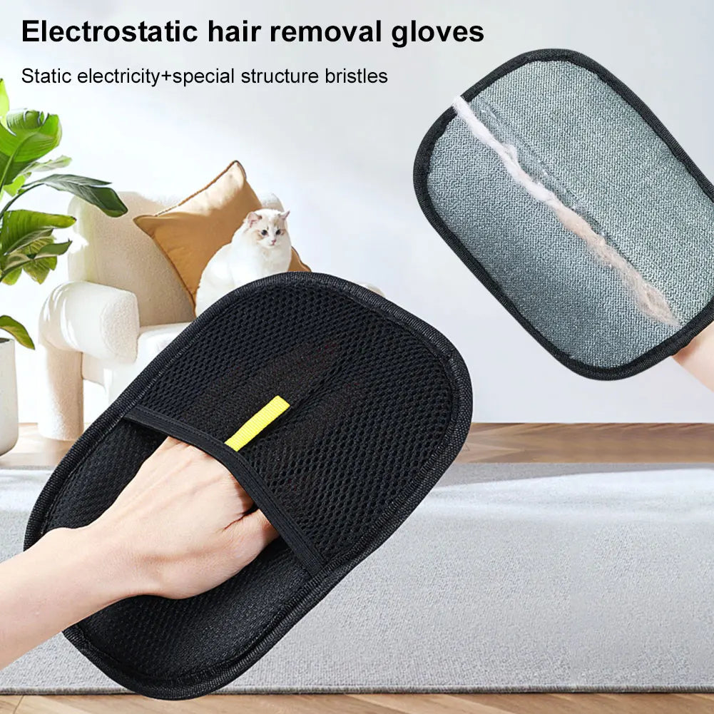 Pet Grooming Glove – Double-Sided Deshedding Mitt for Dogs, Cats & Rabbits (Long, Short & Curly Hair)