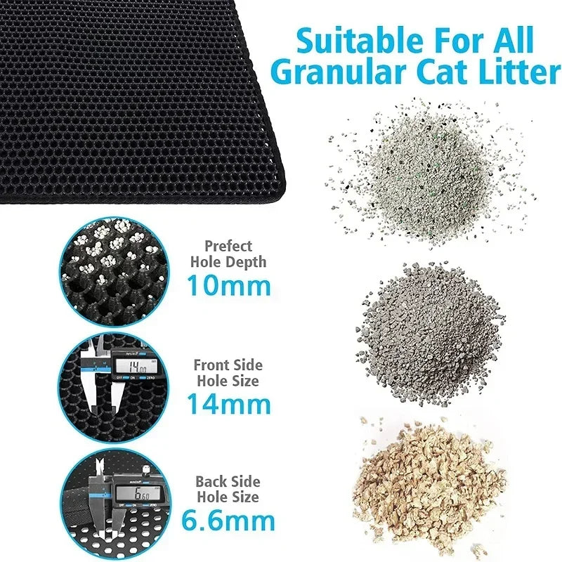 Waterproof Double-Layer Cat Litter Mat – Non-Slip, Washable EVA Clean Pad for Cats