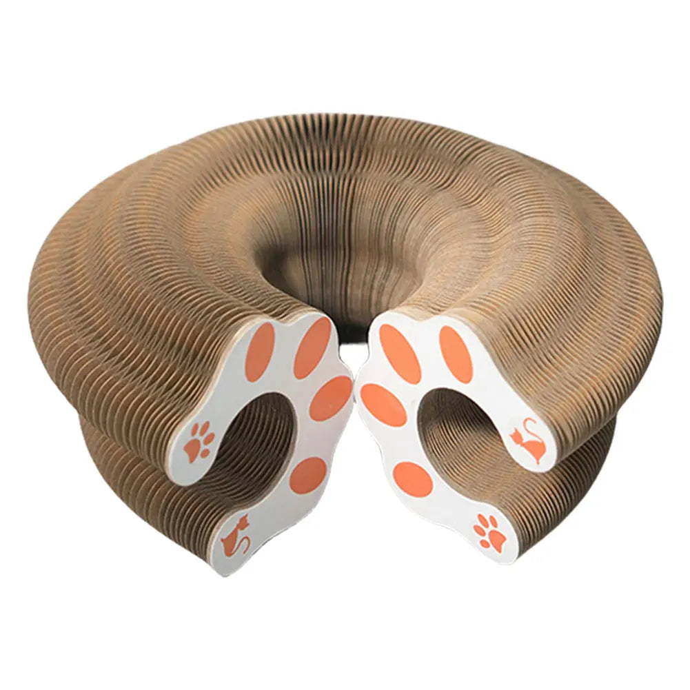 Magic Organ Foldable Cat Scratching Board – 2-in-1 Corrugated Scratcher & Tunnel Toy with Bell Ball