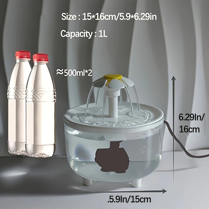 USB Electric Pet Water Fountain β Silent Automatic Drinking Dispenser with Filter for Cats & Small Dogs