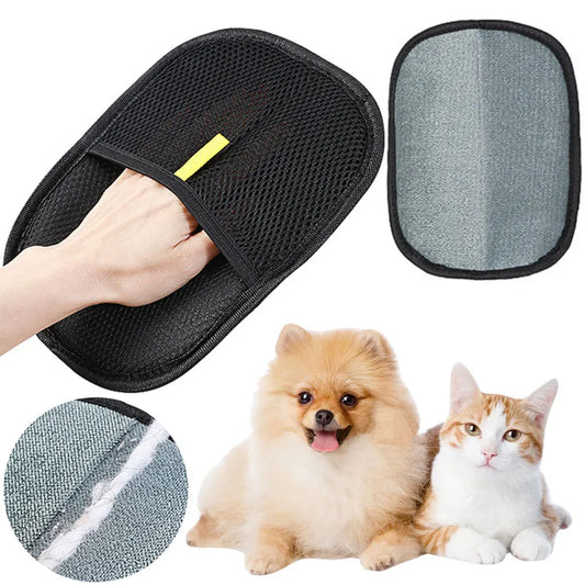 Pet Grooming Glove – Double-Sided Deshedding Mitt for Dogs, Cats & Rabbits (Long, Short & Curly Hair)