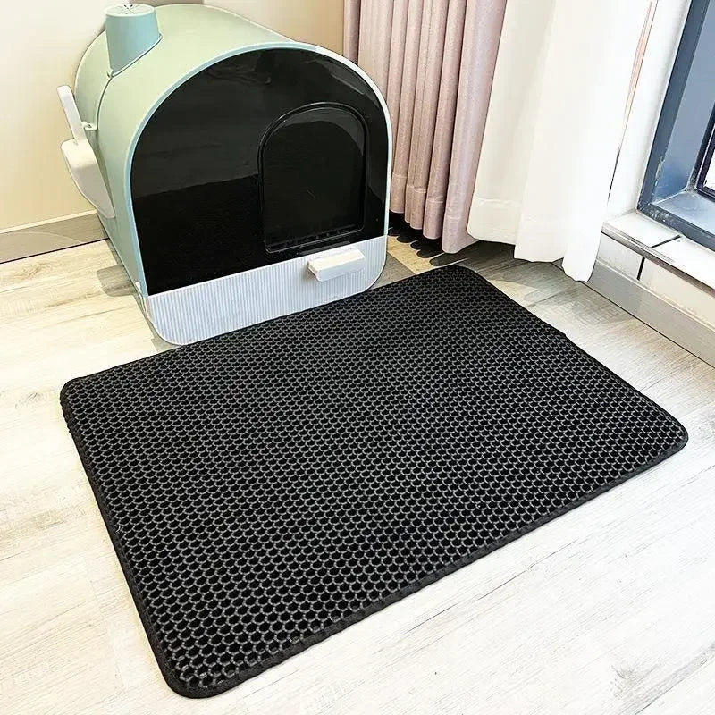 Waterproof Double-Layer Cat Litter Mat – Non-Slip, Washable EVA Clean Pad for Cats