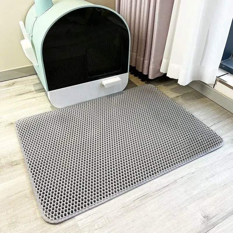 Waterproof Double-Layer Cat Litter Mat – Non-Slip, Washable EVA Clean Pad for Cats